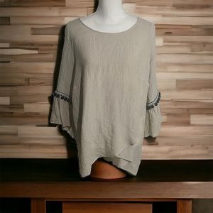 ALYX Taupe with Black Trim Dolman‎ Sleeve Top